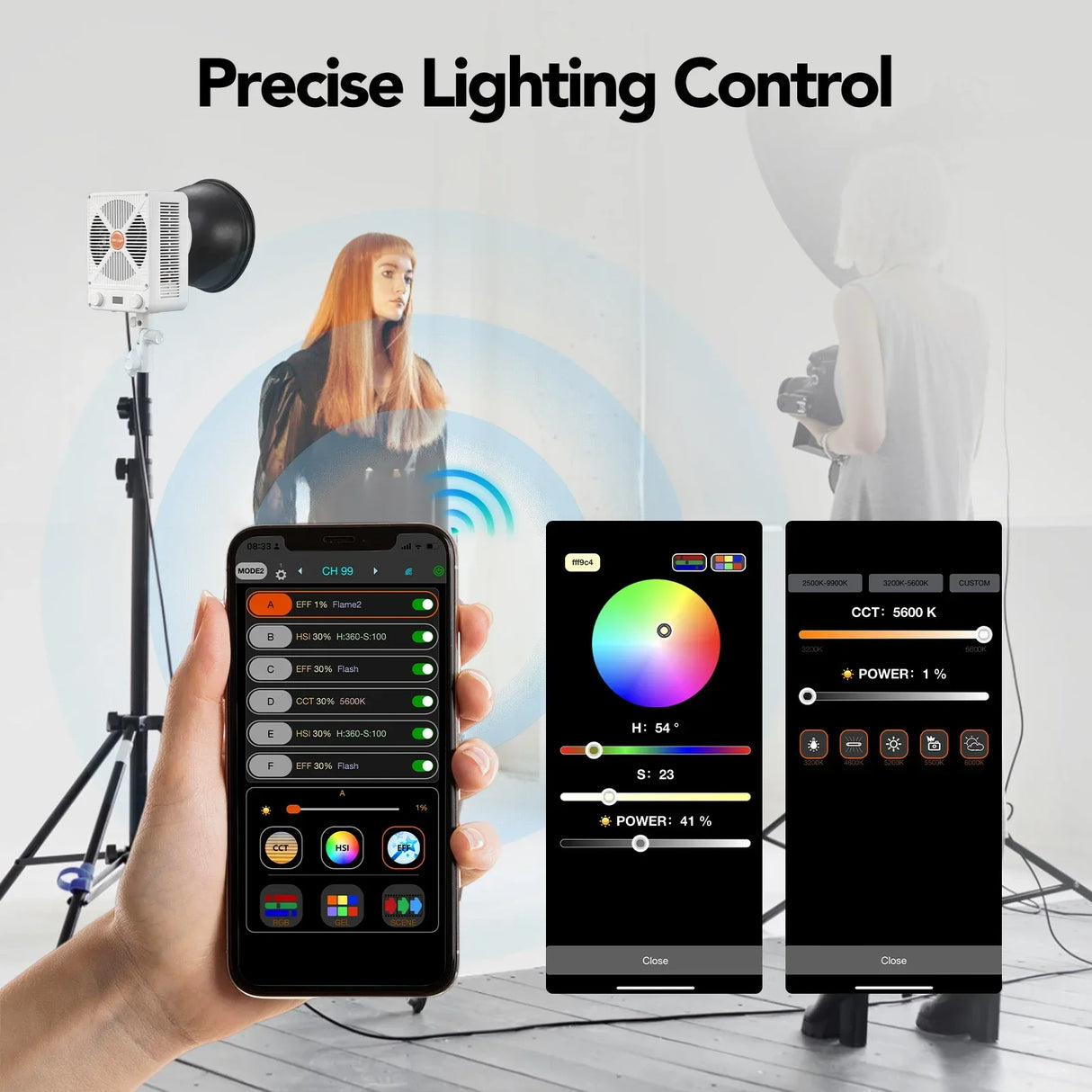 330W LED Video Light - 2700K-6500K Bi-Color Spotlight with Bowens Mount