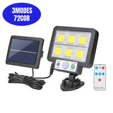 106/318LED Super Bright Outdoor Solar Lamp Waterproof 3 Modes Motion Sensor Human Induction Solar Garden Light Yard Garage Light