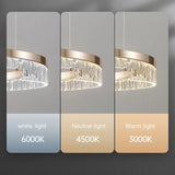 Modern Luxury Style Led Chandelier For Living Room Bedroom Dining Room Pale Gold Luster Lamp Round Ring Design Pendant