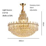 LED Luxury Light Fixture Lustre Crystal Ceiling Chandeliers Hanging Lamps Modern Decor High-end Home Appliance for Dining Room