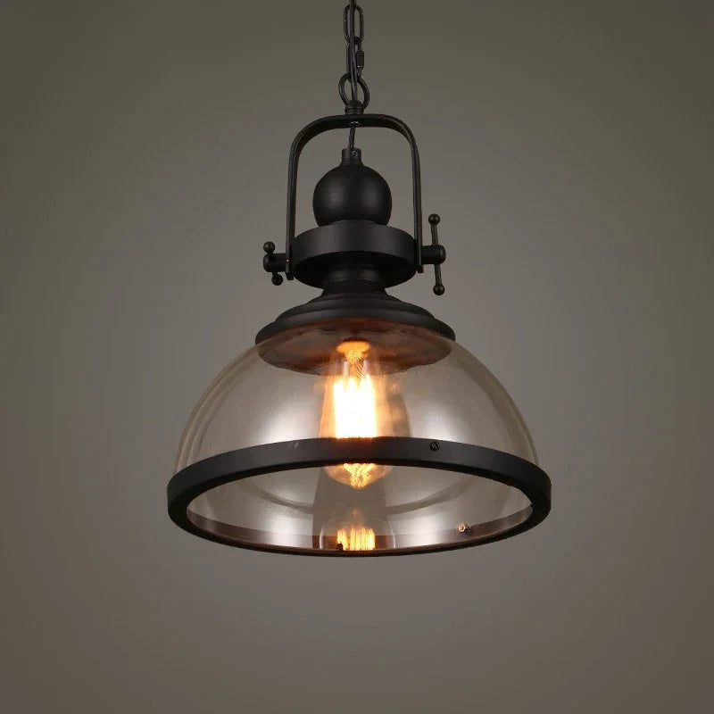 Iron LED Pendant Lights Loft Industrial Kitchen Hanging Lamp for Dining Room Decors Home Light Fixtures Glass Lampshade