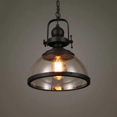 Iron LED Pendant Lights Loft Industrial Kitchen Hanging Lamp for Dining Room Decors Home Light Fixtures Glass Lampshade