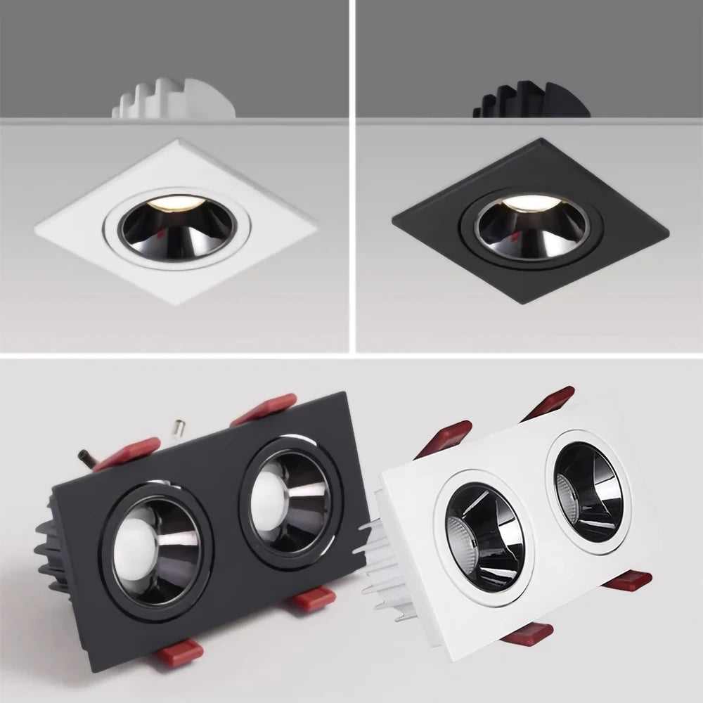 Dimmable Recessed COB LED Downlight 9W 12W 15W 18W Anti Glare LED Ceiling Lamp AC85~265V LED Ceiling Spot Lights Indoor Lighting