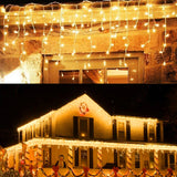 4M AC 220V Christmas Garland LED Curtain Icicle String Lights Droop 0.6m Garden Street Outdoor Decorative Holiday Light