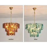 Luxury Murano Glass Ceiling Chandelier Pendant Light - Handcrafted Modern Hanging Lamp Fixture for Dining Room, Living Room & Home Interior Decor
