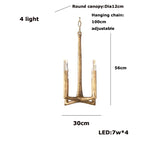 Retro American Old Tree Of 18th Century Copper Crystal LED Chandelier Lustre Suspension Luminaire Lampen For Living Room