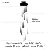 LED Pendant Light Modern Living Room Chandelier Villa Loft Large Pendant Light Minimalist Duplex High-Rise Long Stair Chandelier