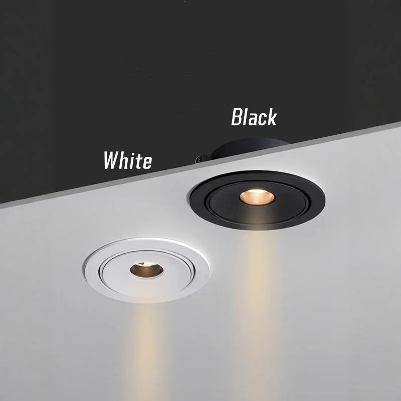 Recessed LED Down Light Dimmable Small Angle Anti-Glare COB Spotlights 7W Ceiling Lamp 3-8-15° Ambient Light AC85-265V Interior