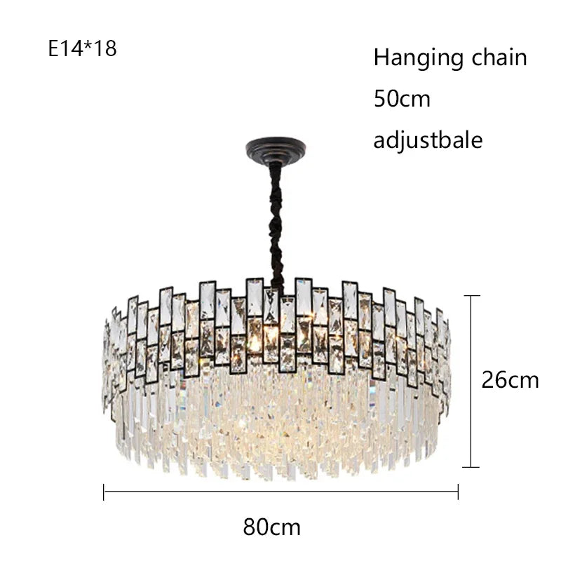 2025 New Modern High-End Light Luxury Crystal Chandeliers for Living Room Dining Bedroom Indoor Decor Lighting Lustres Fixtures