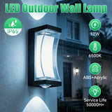 Waterproof LED Crescent Wall Lamp - 12W Outdoor Garden Square Sconce