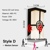 Led Outdoor Wall Light Waterproof IP65 Motion Sensor Led Outdoor Lighting Porch Lights Balcony Garden Lights Outdoor Wall Lamp