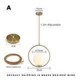 Modern Nordic Glass Ball Pendant Light - Minimalist Hanging Ceiling Fixture for Living Room, Dining Room & Bedroom Decor