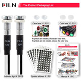 8mm LED Symbol Indicator Light - 12V 24V Black Metal Dash Pilot Lamp