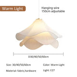 Pendant Lamp LED Nordic Minimalist white fabric flower Chandelier Living Room Bedroom Restaurant Minimalist Home Decor Lighting