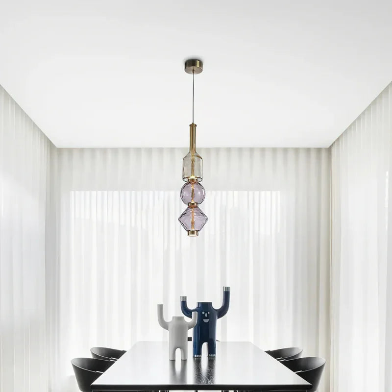 Italian Gusto Creative Glass LED Pendant Lamp - Modern Designer Chandelier Hanging Light for Kitchen Island, Dining Table & Bedroom