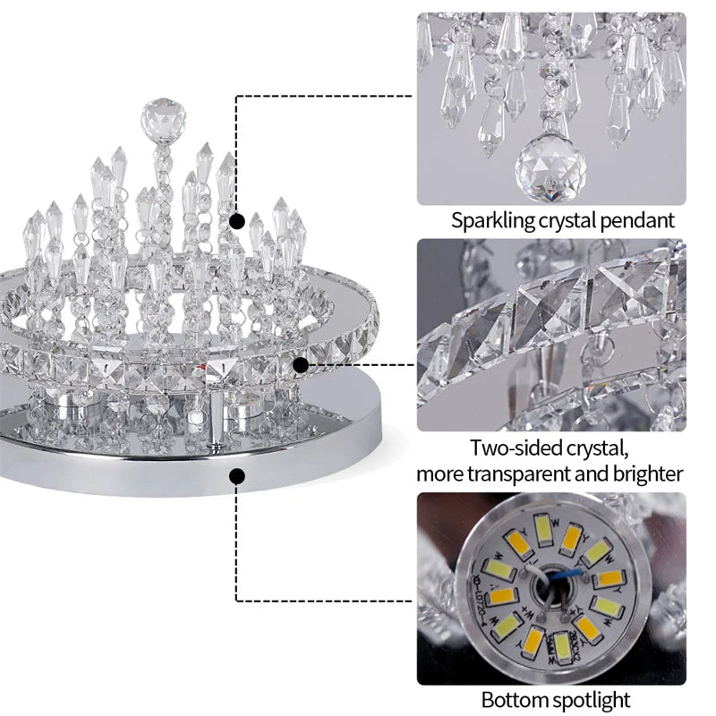 Smart LED K9 Crystal Chandelier - Modern Luxury Remote Control Ceiling Light
