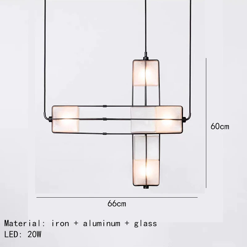 Indoor Art Deco Chandelier White Glass Gold Black Metal For Hotel Hall Dining Room Kitchen Bar Hanging Lamp