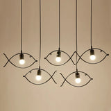 Artistic Iron Art Fish Pendant Light - Retro Single-Head Decorative Ceiling Lamp
