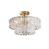 Italian Murano Glass Ceiling Chandelier Light - Handcrafted Luxury Flush Mount Pendant Fixture for Living Room, Bedroom & Restaurant Decor