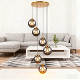 Italian Designer LED Glass Ball Chandelier Ceiling Light for Dining Room Living Room Bedroom - Home Decorative Lighting
