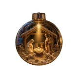 Vintage Winter Glowing Christmas Ball Ornament Plastic Acrylic LED Warm Lights 3D Christmas Hanging Bauble Shock-Resistant