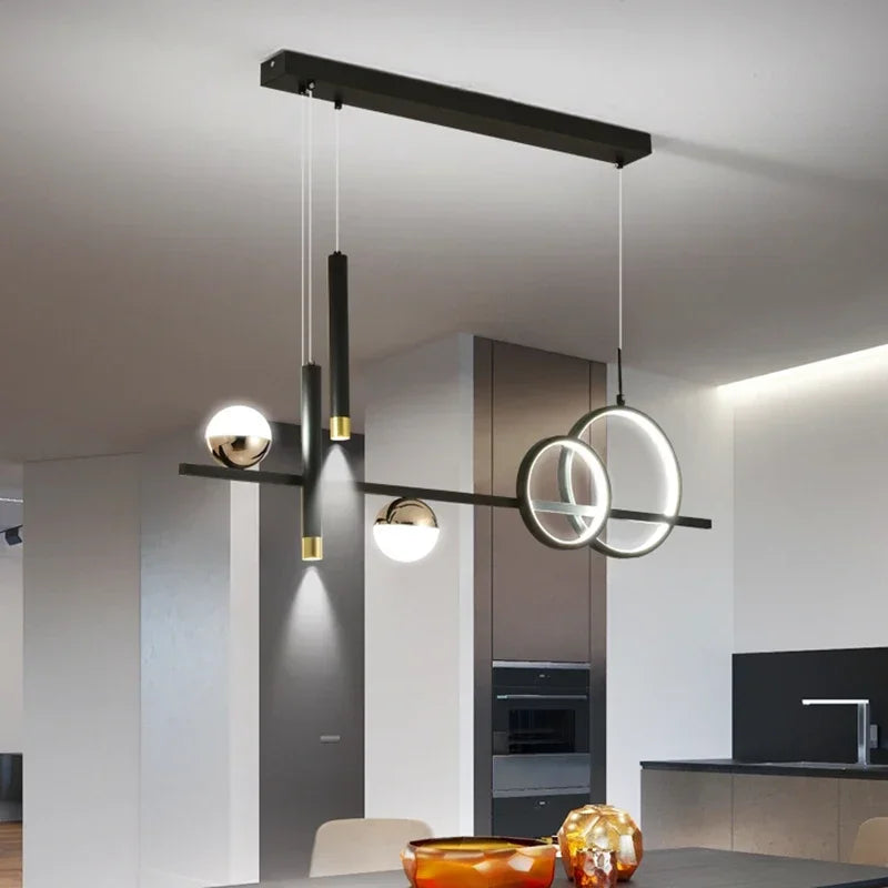 Modern Minimalist Led Pendant Lights with Spot Lamps for Kitchen Table Dining Room Office Chandeliers Lighting Luster Fixture