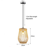 Bamboo Pendant Lamp Hand Knitted Chinese Style Weaving Hanging Lamps 18/19/30cm Restaurant Home Decor Lighting Fixtures