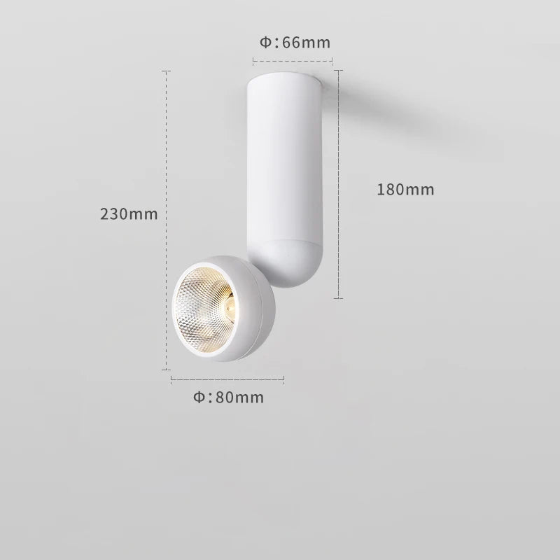 High CRI 90+ LED Surface Spotlight - 355° Rotatable Ceiling Spot Lamp