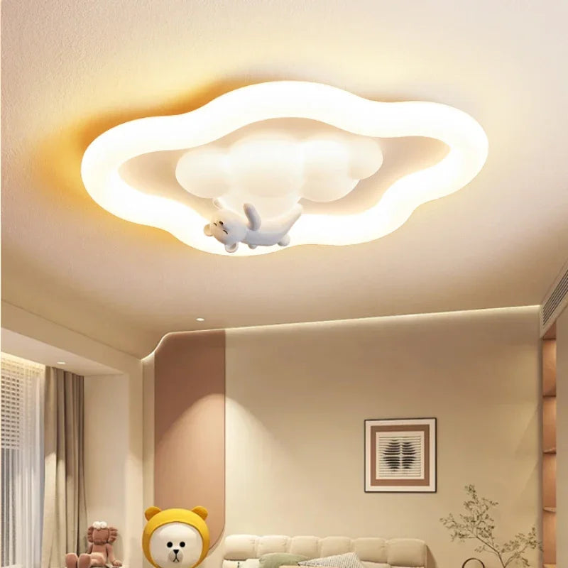 Modern Cream Style Nursery Decor Boy Girl Bedroom Ceiling Lamps Cloud Light LED Children's Room Baby Room Ceiling Lights