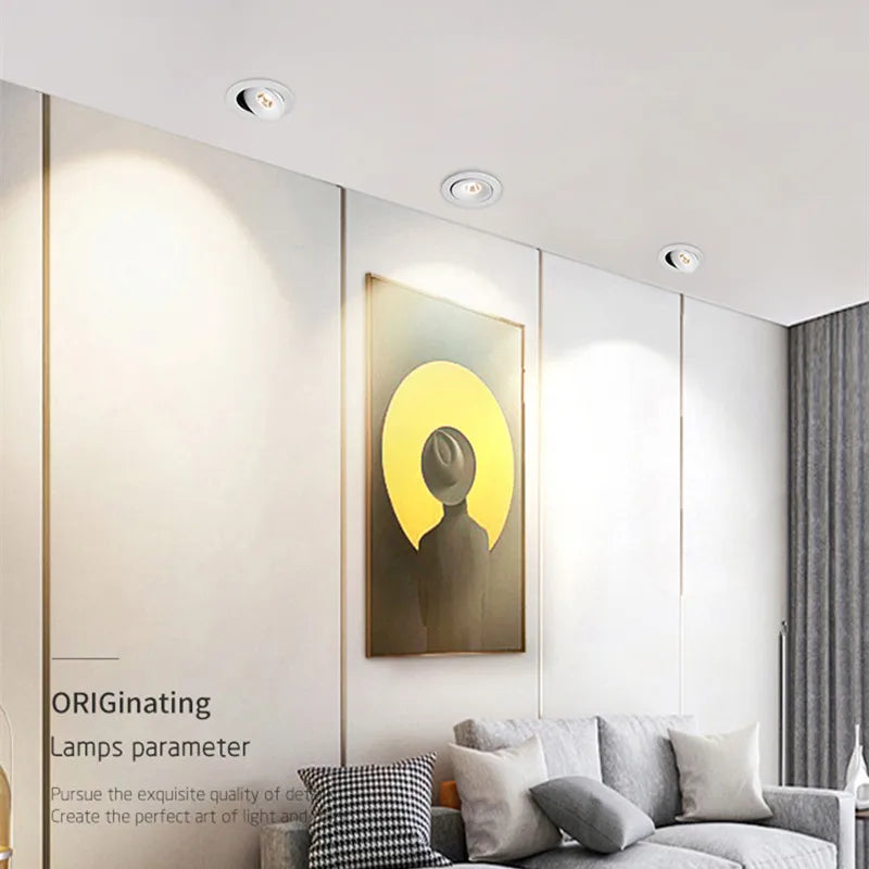 New Style Embedded Dimmable LED Downlights 7W 9W 12W 15W 18W 20W 360° Adjustable COB Ceiling Lamps Spot Lights AC90~260V