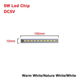 DC5V Dimmable LED chip 5W 6W 10W Surface Light Source SMD 5730 LED Light Beads DIY Tricolor Adjustable LED Bulb White Warm White