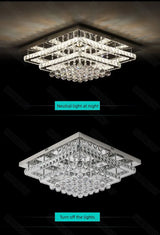 Modern Luxury Crystal LED Chandelier For Living Room Bedroom Dining Room Kitchen Ceiling Lamp Silver Chrome Remote Control Light