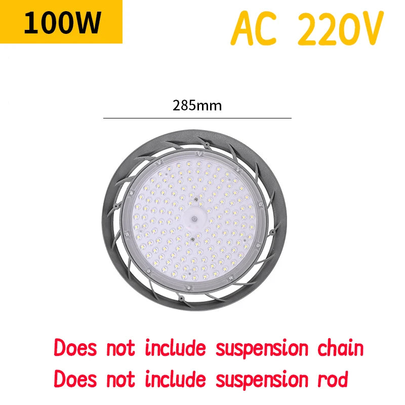 UFO LED High Bay Light (100W/150W) 220V - Super Bright 6000K IP66 Waterproof Commercial Industrial Lamp for Warehouse & Garage