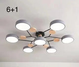 Nordic Macaron Ceiling Light - Modern Log & Metal Lamp for Living Room
