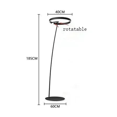 Ring Fishing LED Floor Lamp Golden Long Pole Modern Simple LED Minimalist Light Luxury Designer Vertical Table Lamps Room Decor