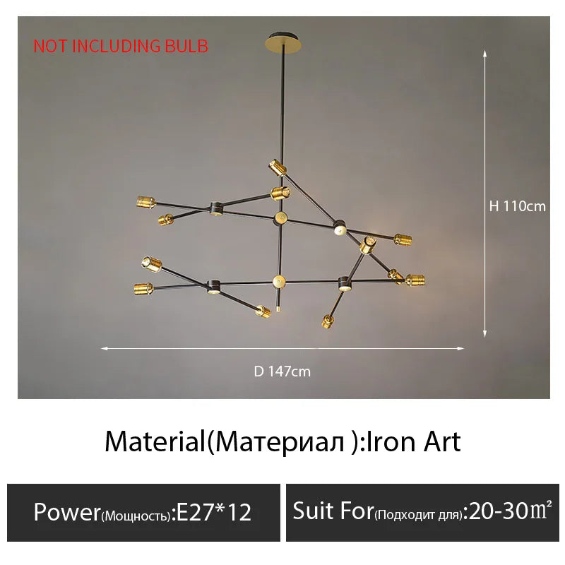 American retro industrial wind chandelier Nordic minimalist personality restaurant living room bar cafe clothing store lighting