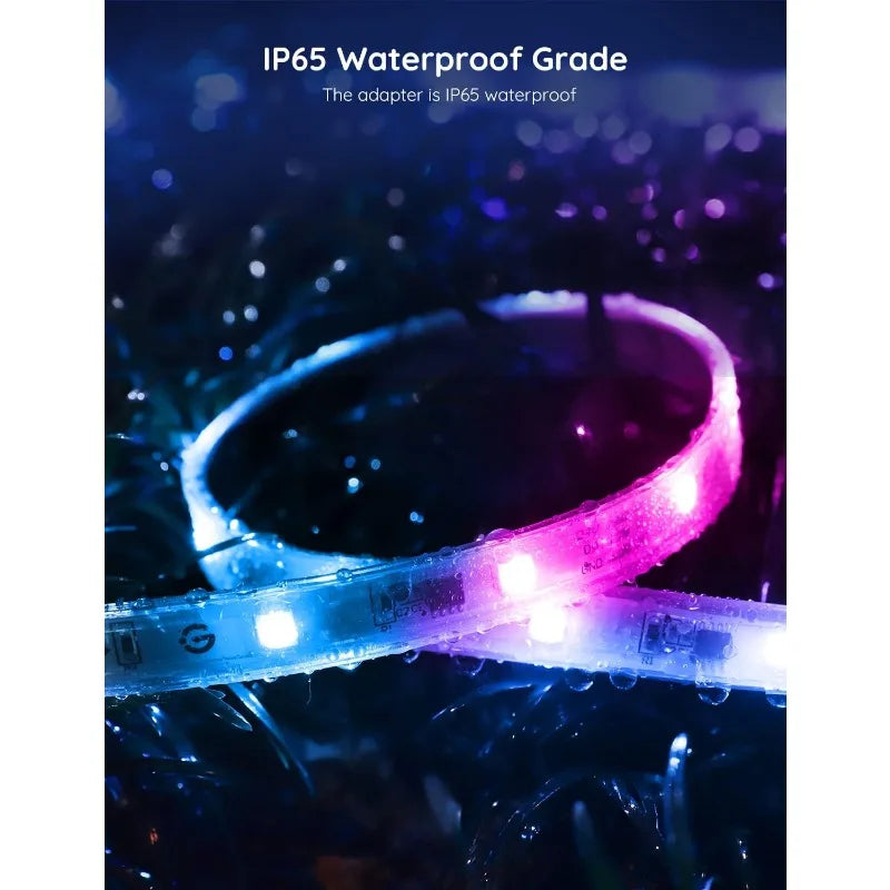 WiFi Outdoor LED Strip Lights Waterproof, Christmas Decorations, App Control LED Outdoor Lights, Smart Christmas Lights