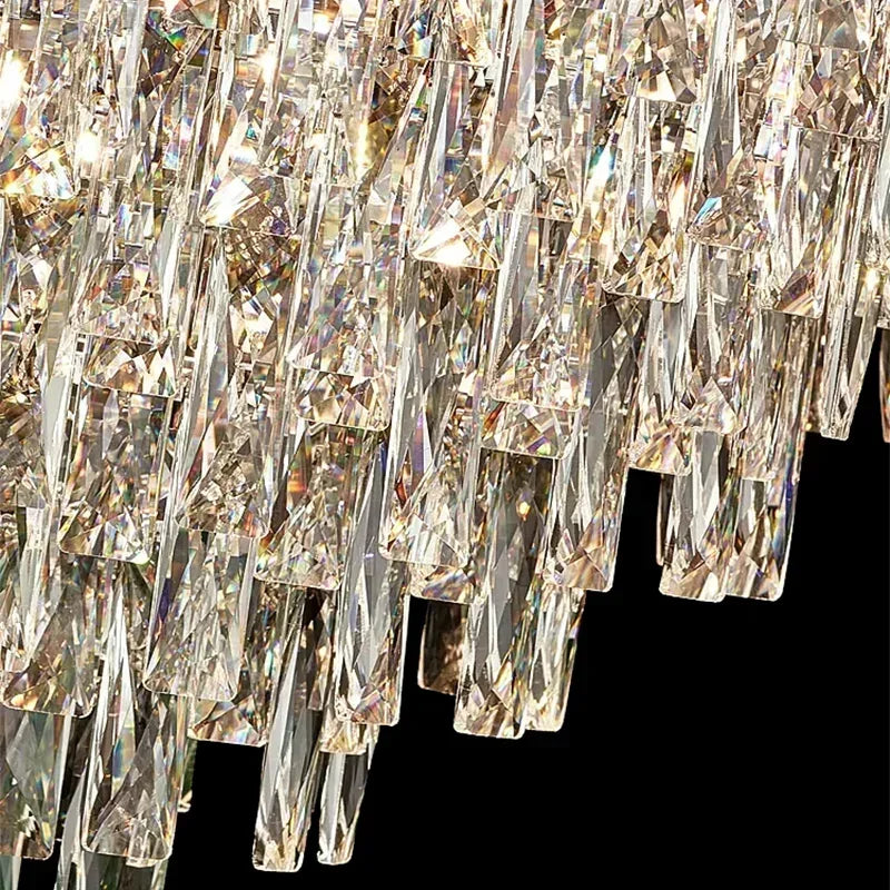 Luxury Crystal Pendant Light Chandelier Crown Design for Living Room Villa Shop Elegant Home Decor Ceiling Lighting