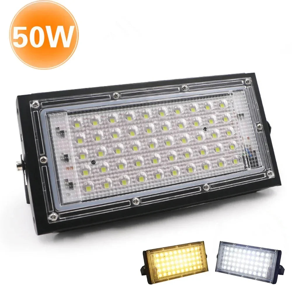 50W LED RGB Flood Light AC220V Outdoor Floodlight IP66 Waterproof Reflector Spotlight Red Green Blue 3 Color For Garden Lighting