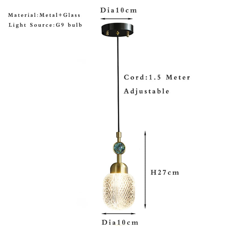  Modern Pendant Light Hanging Adjustable Gold Pendant Lighting for Kitchen Island  bedside living room with Unique Acrylic