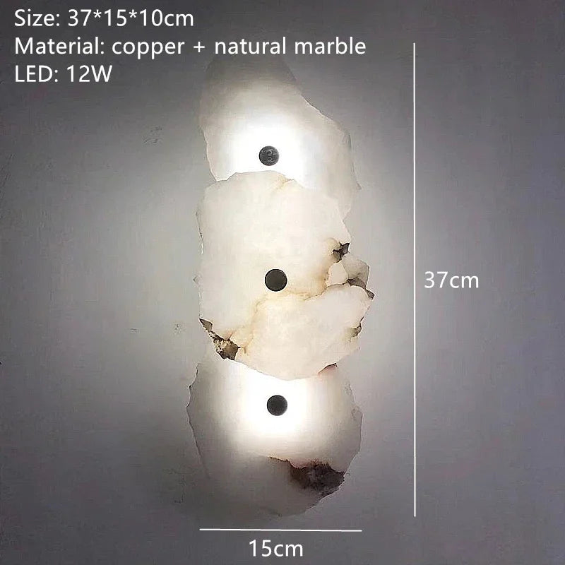 Modern Luxury Marble LED Wall Lights Novelty Irregular Stone Wall Lamps Bedroom TV Background Corridor Home Decor Art Lighting