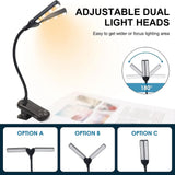 LED Clip On Book Light 3 Colors 8 Brightness Usb Rechargeable Portable Reading Light Night Light Book Lamp Mini Desk Lamp