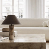 Italian Designer Natural Marble Table Lamp - Luxury Stone Side Light for Living Room