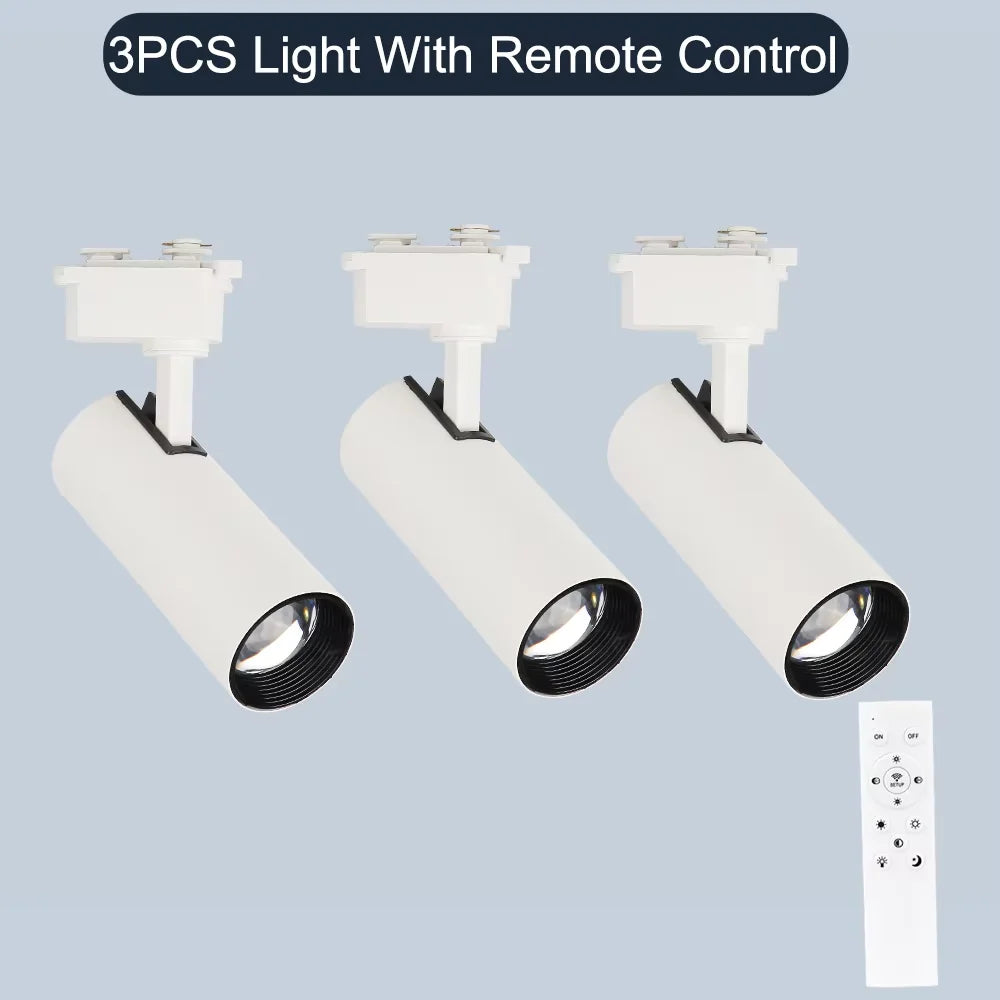 Remote Control Set LED Track Light Dimmable Ceiling Spotlight Rail Light Led Track Rail Spotlight Clothing Store Ceiling Lights