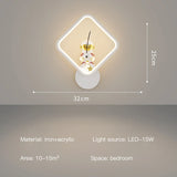 Minimalist Square Led Wall Lamps Astronaut Child Bedroom Bedsides Wall Seconded Light Modern Indoor Decors Night Lighting Fixture