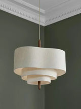 Japanese Wabi-Sabi Cloth LED Ceiling Chandelier - Minimalist Fabric Pendant Light Fixture for Living Room, Kitchen Island & Home Decor
