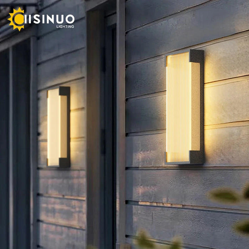 Solar Wall Light (Stainless Steel, Waterproof) - Black Outdoor Auto On/Off LED Sconce Lighting Fixture for Balcony, Patio, Garden & Villa Gate Decor