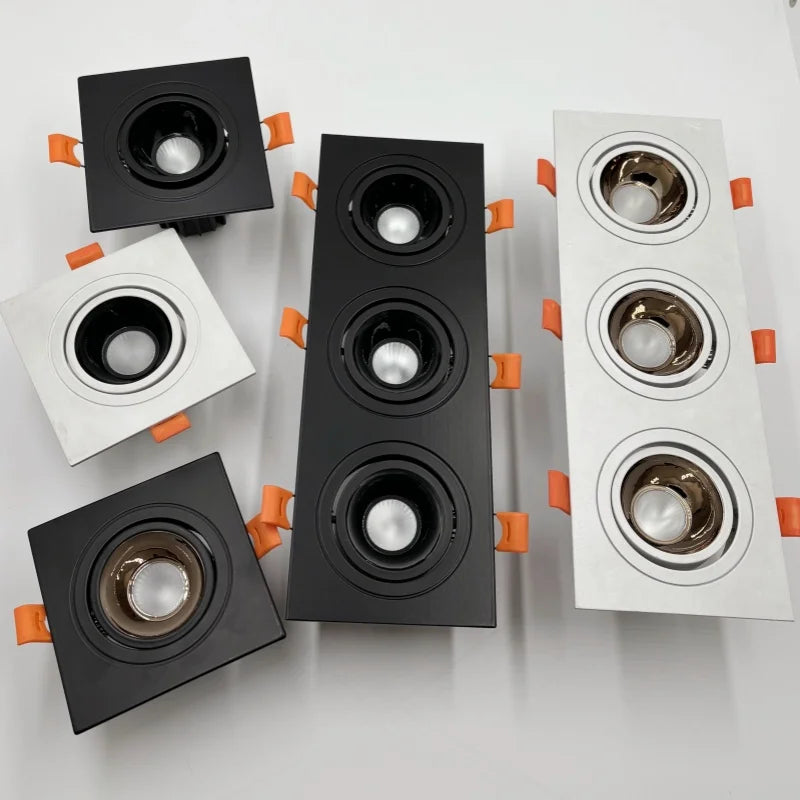 Square embedded ceiling spotlight COB high luminous efficiency anti glare LED tube light household lamp 85-265V