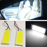 6000K Super White COB LED Interior Light Panel (16/24/36/48 Chips) - High-Brightness Car Dome Ceiling Lamp (1/2/10 Pcs)