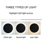 Modern Minimalist Round LED Wall Lamp - Touch Switch & Motion Sensor Porch Light